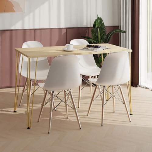 AKKE Esstisch Küchentisch - Tisch Für Küche Esszimmer - 50x50 - Höhe 73 cm - Goldene Tischbeine aus Metall -Ahorn Hairpin von AKKE