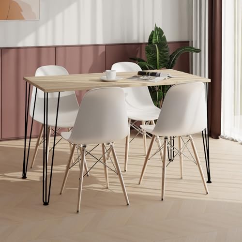 AKKE Esstisch Küchentisch - Tisch Für Küche Esszimmer - 70x60 - Höhe 73 cm - Schwarze Tischbeine aus Metall - Sonoma Hairpin von AKKE