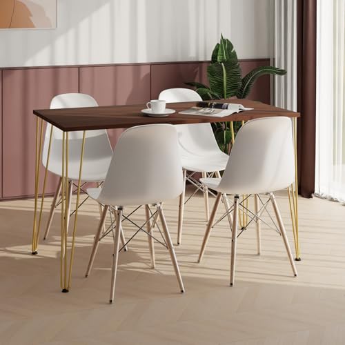 AKKE Esstisch Küchentisch - Tisch Für Küche Esszimmer - 80x35 - Höhe 73 cm - Goldene Tischbeine aus Metall -Dunkles Walnussholz Hairpin AKKE Esstisch Küchentisch - Tisch Für Küche Esszimmer - 80x35 - Höhe 73 cm - Goldene Tischbeine aus Metall -Dunkles Walnussholz Hairpin von AKKE