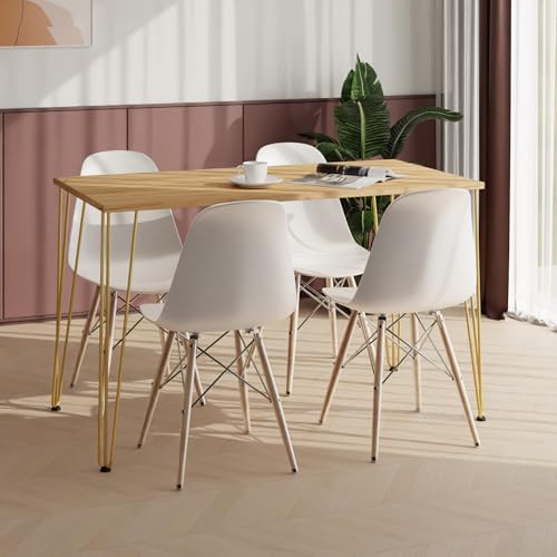 AKKE Esstisch Küchentisch - Tisch Für Küche Esszimmer - 80x40 - Höhe 73 cm - Goldene Tischbeine aus Metall -Gold herstellen Hairpin von AKKE
