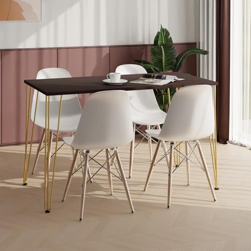 AKKE Esstisch Küchentisch - Tisch Für Küche Esszimmer - 80x40 - Höhe 73 cm - Goldene Tischbeine aus Metall -Wenge Hairpin von AKKE