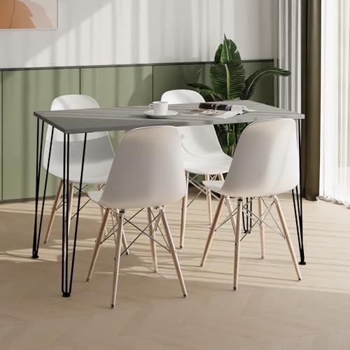 AKKE Esstisch Küchentisch - Tisch Für Küche Esszimmer - 80x60 - Höhe 73 cm - Schwarze Tischbeine aus Metall - Helles Graphit Hairpin AKKE Esstisch Küchentisch - Tisch Für Küche Esszimmer - 80x60 - Höhe 73 cm - Schwarze Tischbeine aus Metall - Helles Graphit Hairpin von AKKE