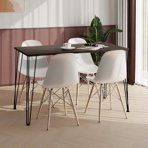 AKKE Esstisch Küchentisch - Tisch Für Küche Esszimmer - 80x60 - Höhe 73 cm - Schwarze Tischbeine aus Metall - Wenge Hairpin von AKKE