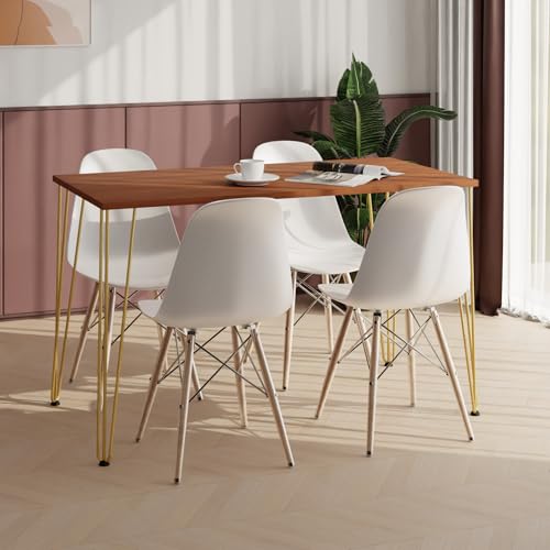 AKKE Esstisch Küchentisch - Tisch Für Küche Esszimmer - 90x60 - Höhe 73 cm - Goldene Tischbeine aus Metall -Caravaggio Hairpin AKKE Esstisch Küchentisch - Tisch Für Küche Esszimmer - 90x60 - Höhe 73 cm - Goldene Tischbeine aus Metall -Caravaggio Hairpin von AKKE
