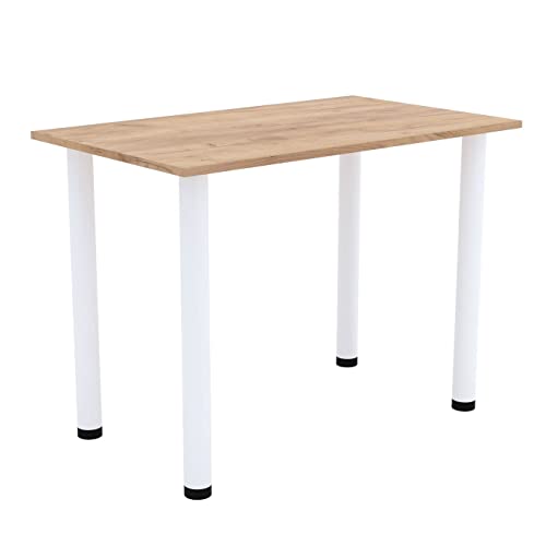 AKKE Esszimmertisch 120 cm x 60 cm Esstisch Kleiner Tisch Küchentisch Schreibtisch Dining Table Esszimmermöbel Weiße Beine von AKKE