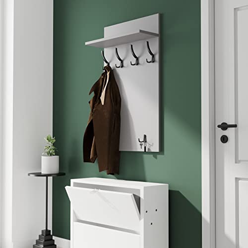 AKKE Garderobenpaneel Wandgarderobe Mit Ablage Wandpaneel Garderobe PVC Maxi 120cm x 60 cm von AKKE
