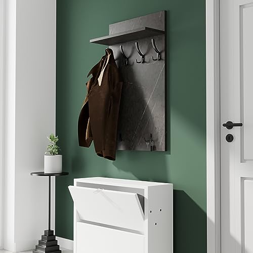 AKKE Garderobenpaneel Wandgarderobe Mit Ablage Wandpaneel Garderobe PVC Maxi Goldenes Craft 100cm x 60 cm von AKKE