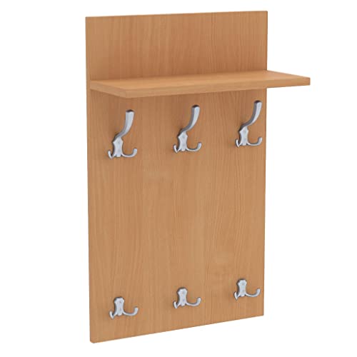 AKKE Garderobenpaneel Wandgarderobe Mit Ablage Wandpaneel Garderobe PVC Medi 80x50 cm ALUMINIUM | BAYERISCHE BUCHE von AKKE