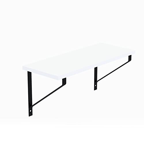 AKKE Hängeregal Gino II Wandregal Kinderzimmer Küche Wohnzimmer Badezimmer Loft Büro Regale Wände Regalbrett für Wand-Deko Küchenregal Moderne Wandboard Bücherregal Wand Weiß 60x20cm von AKKE