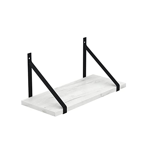 AKKE Hängeregal Gino Wandregal Kinderzimmer Küche Wohnzimmer Badezimmer Loft Büro Regale für Wände Regalbrett für Wand-Deko Küchenregal Moderne Wandboard Bücherregal Wand Craft Weiß 50x20 cm von AKKE