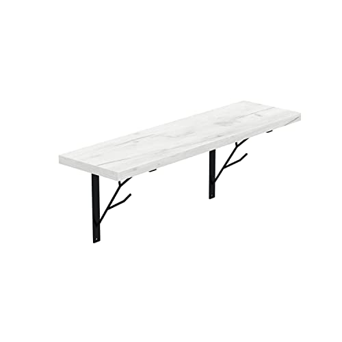 AKKE Hängeregal Tree Wandregal Kinderzimmer Küche Wohnzimmer Badezimmer Loft Büro Regale für Wände Regalbrett für Wand-Deko Küchenregal Moderne Wandboard Bücherregal Wand Craft Weiß 80x20 cm von AKKE