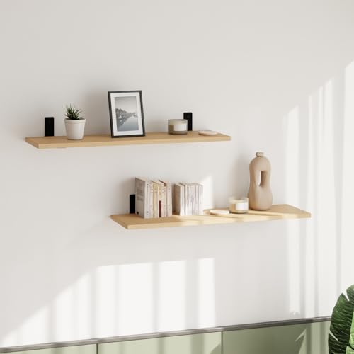 AKKE Hängeregal Wandregal Regalbrett - 50 cm Möbelplatte Metall - Regal - Loft Breto Helle Eiche von AKKE