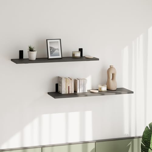 AKKE Hängeregal Wandregal Regalbrett - 80 cm Möbelplatte Metall - Regal - Loft Breto Anthrazit von AKKE