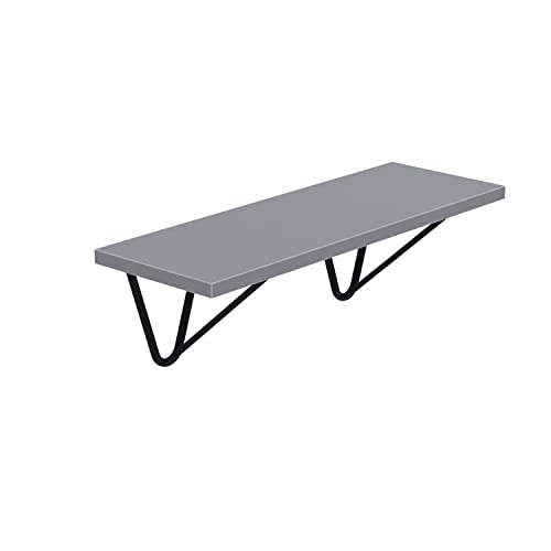 AKKE Hängeregal Wire Wandregal Kinderzimmer Küche Wohnzimmer Badezimmer Loft Büro Regale Wände Regalbrett für Wand-Deko Küchenregal Moderne Wandboard Bücherregal Wand Graphit Hell 60x20cm von AKKE
