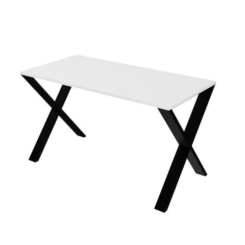 AKKE Küchentisch Esstisch Tisch Für Küche Esszimmer Tischbeine Metall X Form Höhe 73 cm 120x60 cm Weiß von AKKE