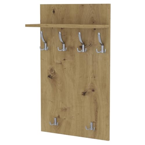 AKKE Garderobenpaneel Wandgarderobe Mit Ablage Wandpaneel Garderobe PVC Maxi Goldenes Craft 100cm x 60 cm von AKKE