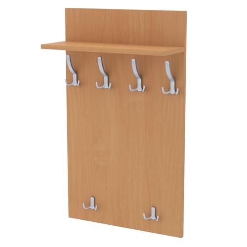 AKKE Maxi Garderobe Wandgarderobe Garderobenpaneel Wandpaneele Garderobenleiste Garderobenleiste Garderobenhaken Kleiderhaken Für Flurgarderobe Möbel Für Garderoben Flur 100 cm x 60cmBuche Bayern von AKKE