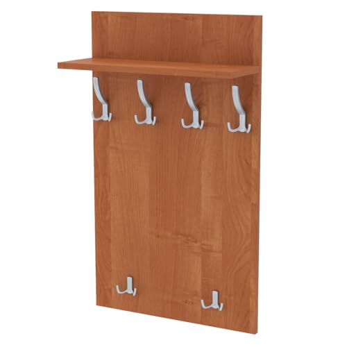 AKKE Maxi Garderobe Wandgarderobe Garderobenpaneel Wandpaneele Garderobenleiste Garderobenleiste Garderobenhaken Kleiderhaken Für Flurgarderobe Möbel Für Garderoben Flur 100 cm x 60cmErle von AKKE