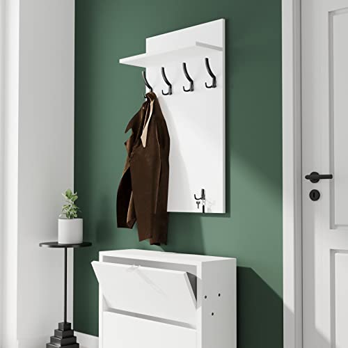 AKKE Garderobenpaneel Wandgarderobe Mit Ablage Wandpaneel Garderobe PVC Maxi Urgestein-eiche 100cm x 60 cm von AKKE