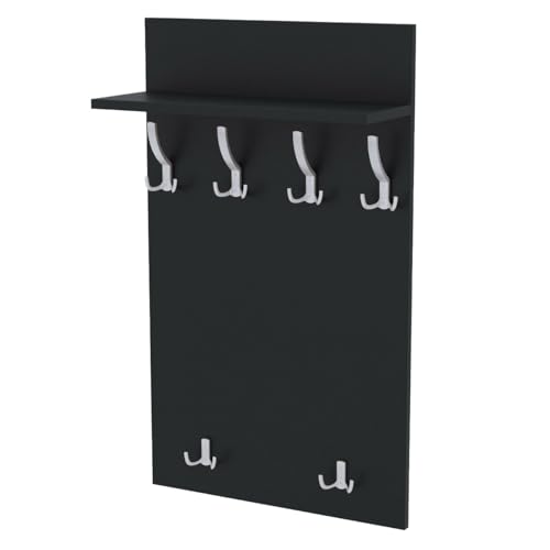 AKKE Maxi Garderobe Wandgarderobe Garderobenpaneel Wandpaneele Garderobenleiste Garderobenleiste Garderobenhaken Kleiderhaken Für Flurgarderobe Möbel Für Garderoben Flur 120 cm x 60cmAntracyt von AKKE