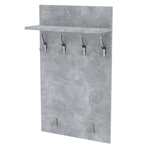 AKKE Maxi Garderobe Wandgarderobe Garderobenpaneel Wandpaneele Garderobenleiste Garderobenleiste Garderobenhaken Kleiderhaken Für Flurgarderobe Möbel Für Garderoben Flur 120 cm x 60cmBeton von AKKE