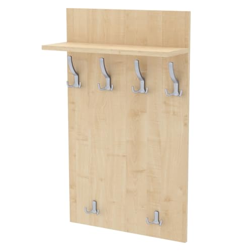 AKKE Maxi Garderobe Wandgarderobe Garderobenpaneel Wandpaneele Garderobenleiste Garderobenleiste Garderobenhaken Kleiderhaken Für Flurgarderobe Möbel Für Garderoben Flur 90 cm x 60cmAhorn von AKKE