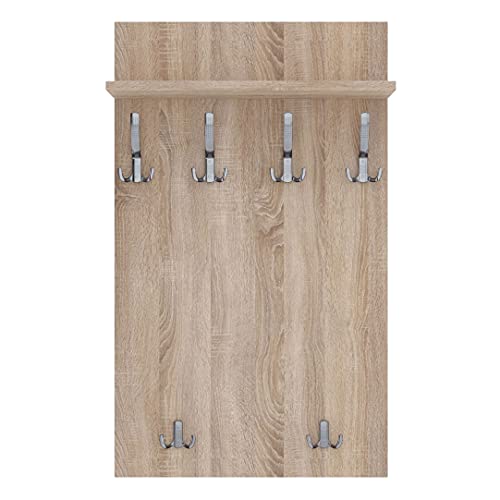 AKKE Garderobenpaneel Wandgarderobe Mit Ablage Wandpaneel Garderobe PVC Maxi Retro-holz 90cm x 60 cm von AKKE