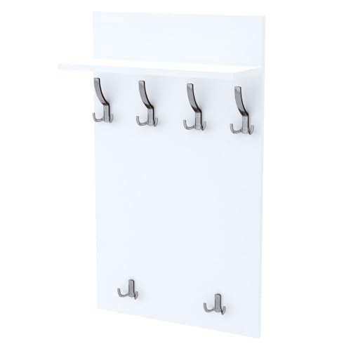 AKKE Garderobenpaneel Wandgarderobe Mit Ablage Wandpaneel Garderobe PVC Maxi Weißes Craft 90cm x 60 cm von AKKE