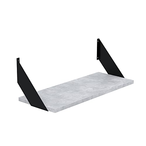 AKKE Hängeregal Flat Wandregal Kinderzimmer Küche Wohnzimmer Badezimmer Loft Büro Regale Wände Regalbrett für Wand-Deko Küchenregal Moderne Wandboard Bücherregal Wand Beton 60x20cm von AKKE