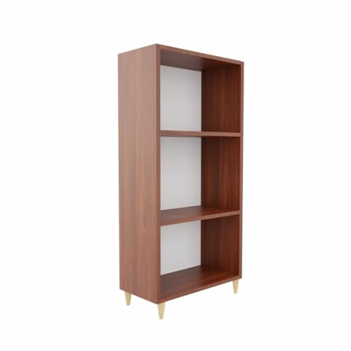 AKKE Regal Bücherregal Standregal Bücherschrank 110x60x30 cm Büroregal Mit 3 Ebenen Laminierte Möbelplatte Skandinavischer Stil von AKKE