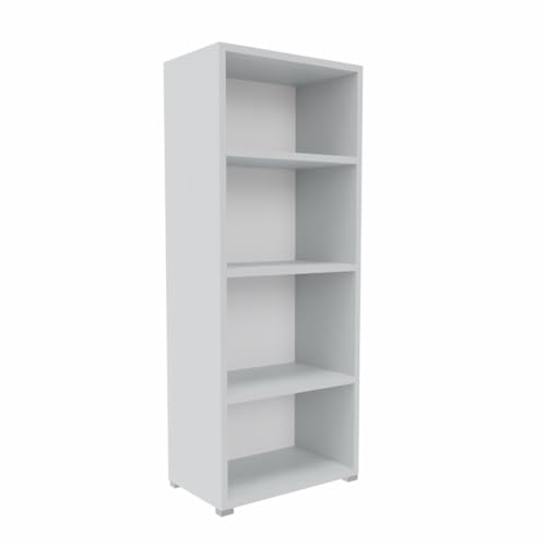 AKKE Regal Bücherregal Standregal Bücherschrank 120x50x25 cm Büroregal Mit 4 Ebenen Laminierte Möbelplatte von AKKE