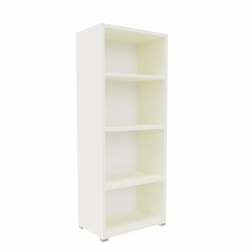 AKKE Regal Bücherregal Standregal Bücherschrank 120x50x25 cm Büroregal Mit 4 Ebenen Laminierte Möbelplatte von AKKE