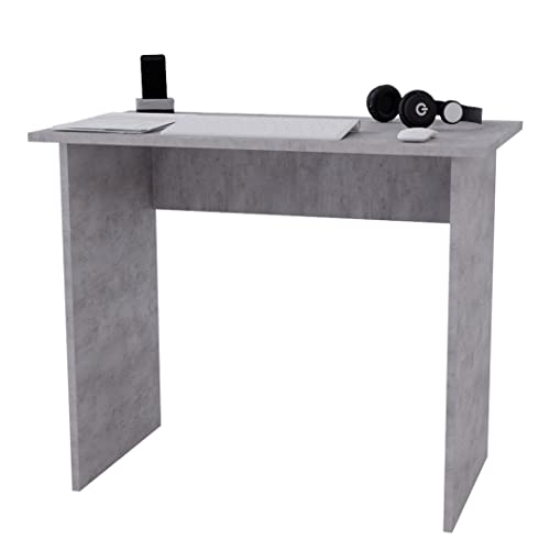AKKE Schreibtisch Klein Computertisch Schminktisch Tisch ins Jugendzimmer Kinderzimmer Möbel für Kinder Laptoptisch Kinderschreibtisch Desk Bürotisch PC-Tisch 90x73x50 cm Beton von AKKE