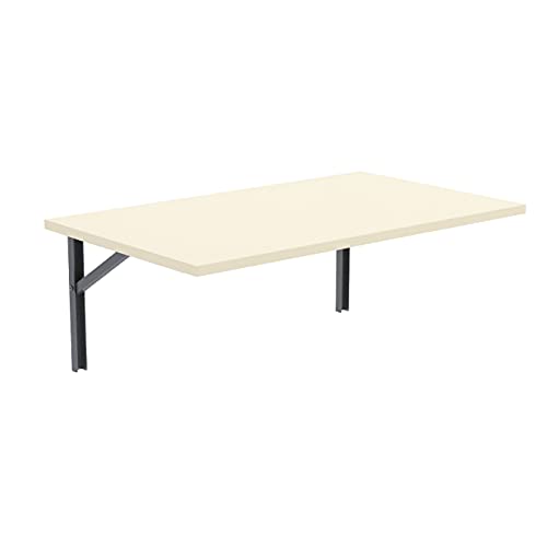 AKKE Wandklapptisch für Küche Zimmer Wohnzimmer Kinderzimmer 120 cm x 60 cm, Wandtisch klappbar, Klappbarer Wandtisch Küchentisch Kindertisch, Klapptisch Klappschreibtisch Küche Vanille von AKKE