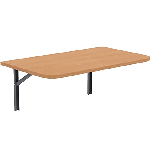 AKKE Wandklapptisch mit abgerundete Ecken für Küche Zimmer Wohnzimmer Kinderzimmer 100 cm x 55 cm, Wandtisch klappbar, Klappbarer Wandtisch Küchentisch Kindertisch, Klapptisch Klappschreibtisch Küche von AKKE