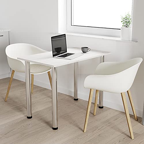 AKKE mikon 120x60 | Esszimmertisch - Esstisch - Tisch mit Chrombeinen - Küchentisch - Bürotisch | White Craft von AKKE