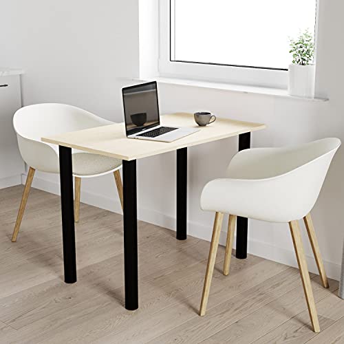 mikon 70x50 | Esszimmertisch - Esstisch - Tisch mit SCHWARZEN Beinen - Küchentisch - Bürotisch | AHORN von mikon