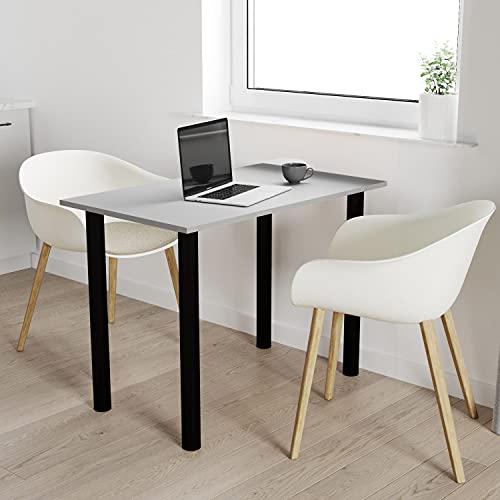 mikon 90x40 | Esszimmertisch - Esstisch - Tisch mit SCHWARZEN Beinen - Küchentisch - Bürotisch | Light Graphite von mikon