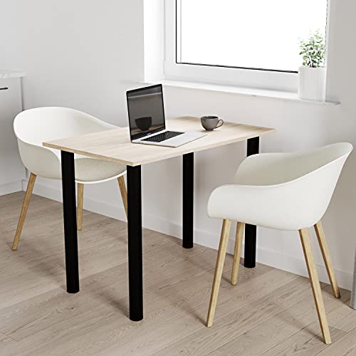 mikon 90x50 | Esszimmertisch - Esstisch - Tisch mit SCHWARZEN Beinen - Küchentisch - Bürotisch | Sonoma von mikon