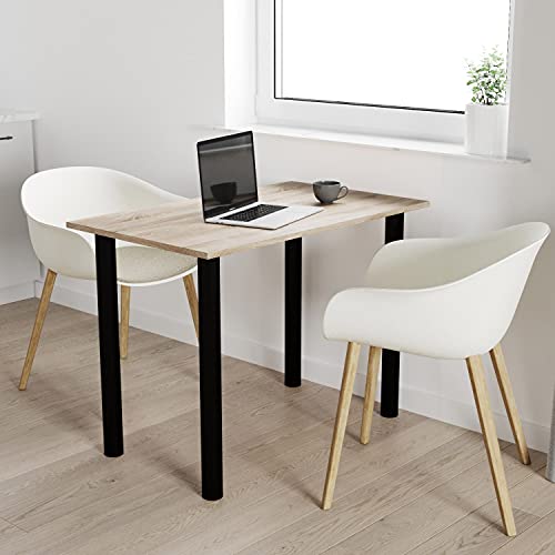 mikon 90x50 | Esszimmertisch - Esstisch - Tisch mit SCHWARZEN Beinen - Küchentisch - Bürotisch | TRÜFFEL von mikon