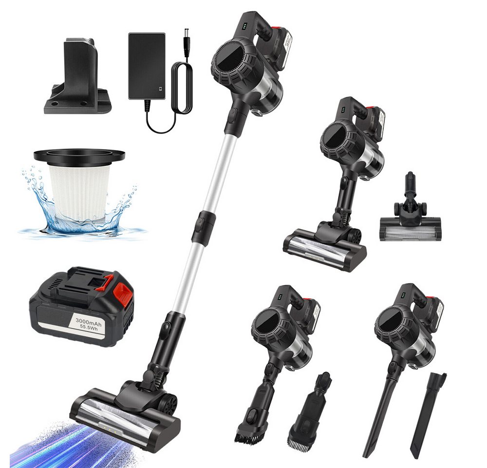 AKKEE Akku-Stielstaubsauger Akku-Hand-und Stielstaubsauger, 30 Kpa Staubsauger Selbststehender von AKKEE