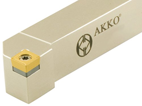 AKKO External Turning Toolholder, Metal Lathe Tool, Indexable Alpha Coated CNC Machining Tools, Industrial Metal Working Tools for HSS, Stainless Steel, SCLCR 1010 E06, Right Hand von AKKO