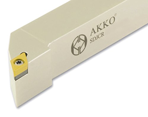 AKKO External Turning Toolholder, Metal Lathe Tool, Indexable Alpha Coated CNC Machining Tools, Industrial Metal Working Tools for HSS, Stainless Steel, SDJCR 2020 K11, Right Hand von AKKO
