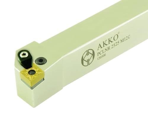 AKKO External Turning Toolholder, Metal Lathe Tool, Indexable Insert Holder, Alpha Coated CNC Machining Tools, Shank Tool for Turning, Industrial Metal Working Tools, PCLNL 2525 M12C, Left Hand von AKKO