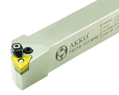 AKKO External Turning Toolholder, Metal Lathe Tool, Indexable Insert Holder, Alpha Coated CNC Machining Tools, Shank Tool for Turning, Industrial Metal Working Tools, PWLNR 2020 K06, Right Hand von AKKO