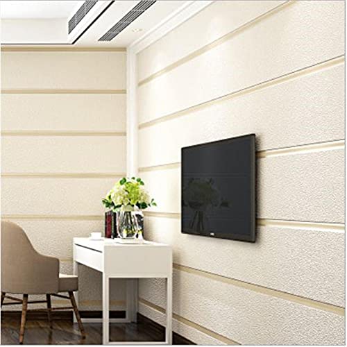 Tapete Breite Streifen-Beige white Moderne PVC Tapete Poster Wanddekor Für Hotel Büro Wohnzimmer Küche von AKLIGSD