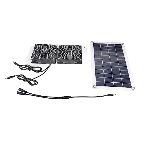 AKLOSIPY 10W 18V Solar Angetriebene Doppel -Lüfter -Kit für Tragbare Kühlung in Gewächshäusern, Haustierhäusern und Gebrauch Im Freien von AKLOSIPY