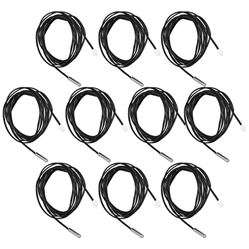 AKLOSIPY 10pcs Thermistortemperatursonden - 5x25 Mm Zylindrischer Kopf mit 2m -Kabel Zur Überwachung und Einfache Installation (15K B3950) von AKLOSIPY
