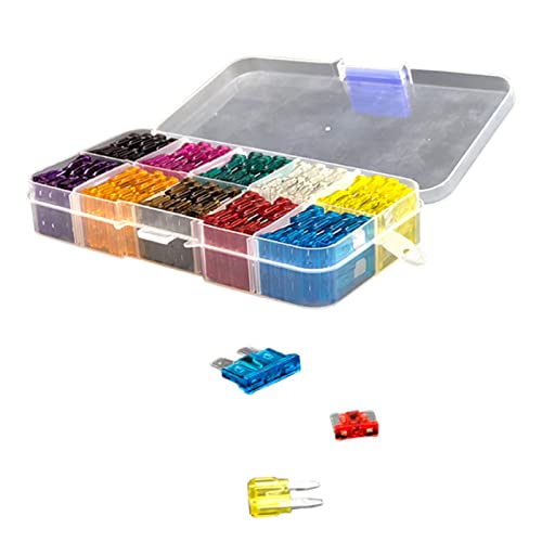 AKLOSIPY 120pcs Mini-Sicherungen 2-35A Seortierte Farbcodierte Geschnitzte Verstärker-Bewertung für Autowagen SUV-Boot mit Transparenter Muschelzinklegierungmaterial von AKLOSIPY