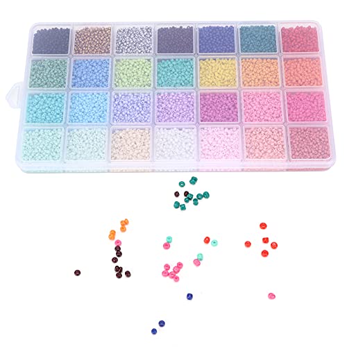 AKLOSIPY 14000 PCS 2 Mm Glassamenperlen - 28 Farben Schmuckherstellung & DIY -Handwerksvorräte in Easy Box von AKLOSIPY